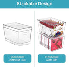 Vtopmart 4 Pack Clear Stackable Storage Bins with Lids and Handles, Large - Image 3