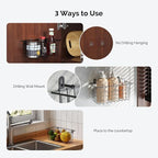 MaraFansie Hanging Kitchen Baskets Wire Storage Basket Adhesive and Screws Basket Over the Cabinet Door Organizer with Adhesive Strips and Screws Accessories, 2 Installations, 2 Pack - Image 2