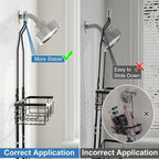 Upgraded Extended Length Shower Organizer with Hooks, Rustproof Shampoo Soap Holder, Large Hanging Bathroom Caddy - Image 6