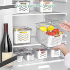 Anysig 8 Pack Fridge Fruit Storage Containers with Removable Colander - Image 5
