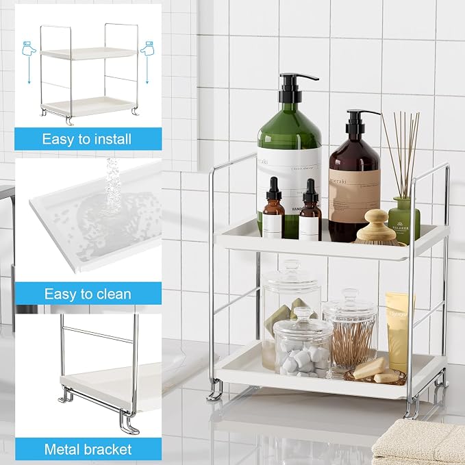 FSyueyun 2-Tier Bathroom Countertop Organizer, Makeup Organizer for Vanity - Image 3