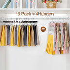 TOPIA HANGER 4 Tier Metal Skirt Hangers with Clips 80% Space Saving 4 Pack - Image 5