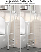 Livilord 3-Tier Over Toilet Storage, Anti-Tip, White - Image 4