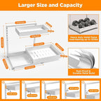 TATAANTY Under Sink Organizer, L-Shaped Metal 2-Tier Double Pull-Out Drawer for Kitchen & Bathroom Cabinets, Adjustable Height Storage - 50lbs Heavy Duty Waterproof 2PCS Height Adjustable - Image 5