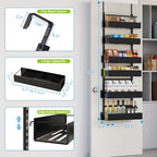 6-Tier Door Organizer, Heavy Duty Hanging Basket Spice Rack Shelves for Pantry Kitchen, Black - Image 2