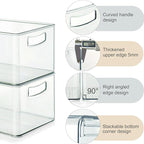 Heyuzb 16 PACK Freezer Organizer Bins Fridge Organizers and Storage Stackable Refrigerator Organizers Bins with Side Handles Clear Storage Bins for Pantry, Under Sink, Kitchen Cabinet - Image 4