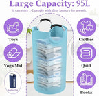 2Pcs 95L Large Clothes Hampers, Foldable Laundry Basket with Handles - Image 2