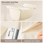 ELYKEN Laundry Basket with Wheels, Collapsible Laundry Hamper, Cream - Image 8