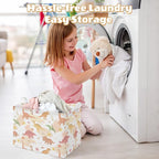 Collapsible Storage Basket Collapsible Fabric Laundry Basket with Handles - Image 6