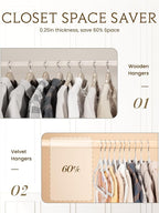 White Velvet Hangers 70 Pack, Non Slip Felt Slim Hangers for Space Saving - Image 3