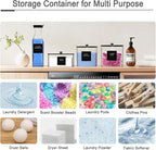 3+1 Pack Laundry Pods Containers & Dryer Sheet Holder & Laundry Detergent Dispenser, Laundry Room Organization and Storage Jars with Lids, Labels and Scoops for Scent Booster Powder Pods, Black Lid - Image 6