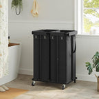 WOWLIVE Double Laundry Hamper with Wheels, 170L Rolling Laundry Basket - Image 3