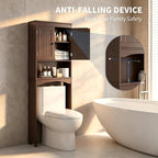 Bealife Over The Toilet Storage Cabinet with Open Shelf - Espresso - Image 7