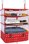Surblue Hanging Closet Storage Bag Collapsible 3-Shelf Washable Oxford Fabric with 2 Hooks (XL 17.71 * 11.81 * 20in, Snow) by SURBLUE