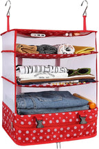 Surblue Hanging Closet Storage Bag Collapsible 3-Shelf Washable Oxford Fabric with 2 Hooks (XL 17.71 * 11.81 * 20in, Snow) by SURBLUE