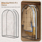 MISSLO 10" Gusseted All Clear Garment Bags for Hanging Clothes 3 Packs 40" Suit Bags for Closet Storage Hanging Clothes Storage Suit Cover for Shirts, Coats, Dresses - Image 7