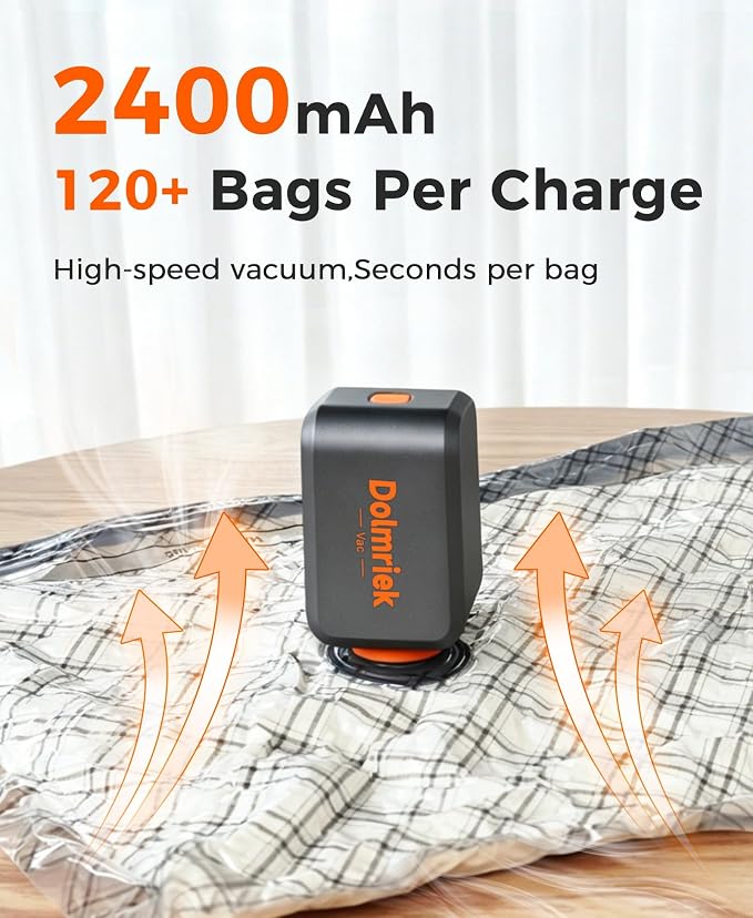 9-Pack Vacuum Seal Bags for Clothing Travel with Cordless Pump - Image 4
