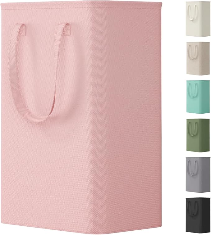 Lifewit Slim Collapsible Laundry Basket with Handles, 50L, Pink by Lifewit