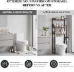 Over The Toilet Storage Cabinet, Freestanding Bathroom Shelf with Hooks - Image 6
