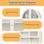 Over The Toilet Storage Cabinet, 29.7”W Modern Storage Cabinet Over Toilet with Acrylic Doors, Arched Freestanding Over Toilet Rack with Adjustable Shelf for Bathroom, White - Image 7