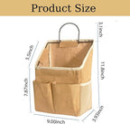 2pcs Wall Hanging Storage Bag,Wall Hanging Organizer Bags with Pockets, Wall Organizer Storage for Dormitory Bathroom Bedroom Kitchen(Dark khaki) - Image 2