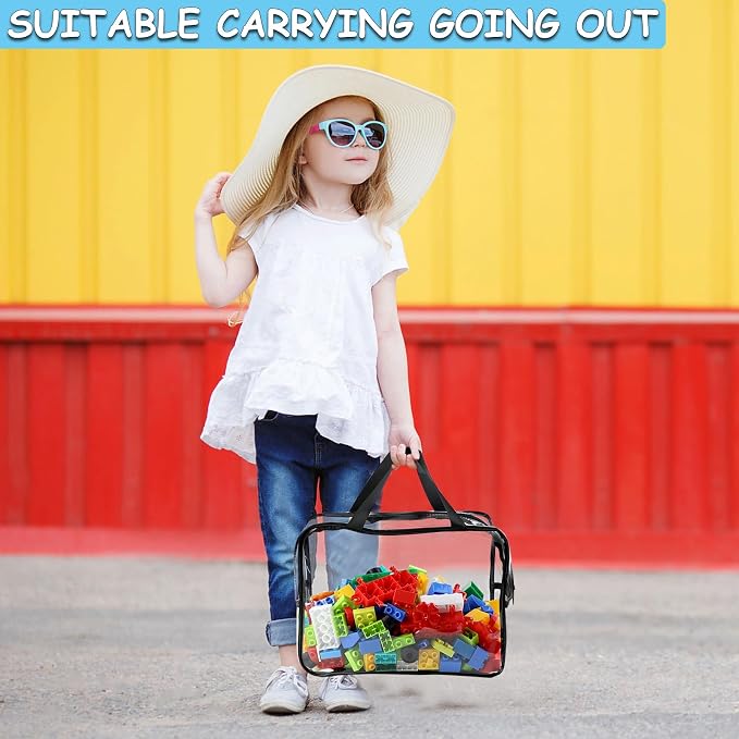 6 Pcs XL Toy Storage Bags Widen Waterproof Clear Toy Organizer with Labels - Image 7