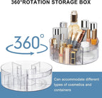 360° Rotating Makeup Organizer, 10" Clear Turntable Lazy Susan Organizer for Vanity, Bathroom Counter, Cabinet, Spinning Cosmetic Storage Holder with 6 Dividers for Skincare, Makeup Brushes, Lipsticks - Image 3