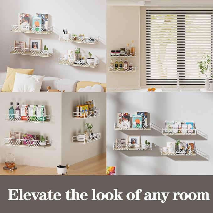 Amaoot Floating Shelves for Wall Set of 4, Wall Shelf Wood Floating Shelf - Image 6