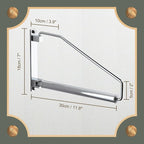 NEWRAIN Laundry Hanger, Wall Mounted Clothes Hanger with Swing Arm Holder Brass Hanging Drying Rack Space Saver,Chrome - Image 7