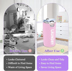 Pink Laundry Basket,Hampers for Laundry with Handle,Foldable Clothes Basket - Image 5
