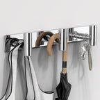 VAEHOLD Hat and Coat Wall Mount Rack - Hooks for Robes, Bags, Keys, and Towels - Bathroom Towel Hanger Organizer (Polished Chrome, “T“ Shape 3 Hooks 2 Pack) - Image 2