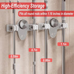 4 Pack Broom Holder Mop Hanger, No Drill Suction Cup Adjustable Organizer with Hooks Broom Hanger Organizer for Bathroom Kitchen Office Utility Room Laundry Home Garden Garage Storage Organizatin Rack - Image 3