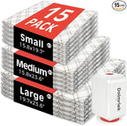 15-Pack Vacuum Seal Bags for Clothing Travel with Cordless Pump by DolmriekTravelVacuumBags