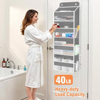 Over The Door Organizer Storage Large Capacity Hanging Bedroom Storage | 4 Shelves, 40 LB Capacity, Foldable Mesh Design, Clear Window, Sturdy, Large Storage Organizer for Nursery, Pantry & Closet - Image 5