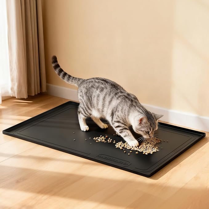 Under Sink Mat 34" X 22", Waterproof Silicone Cabinet Kitchen Liner, Black - Image 6