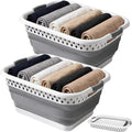 2 Pack Collapsible Laundry Baskets, 11 Gallon 42L Collapsible Laundry Clothes Hamper, Foldable Laundry Hamper with Non-Slip Handles, Portable Space Saving Pop-Up Laundry Hamper Storage Container by Unknown