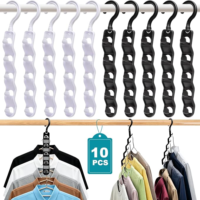 Closet Organizers and Storage,Upgraded Organization and Storage Clothes Hanger,10 Pack College Dorm Room Essentials,Sturdy Space Saving Hangers for Thick Clothe - Image 9
