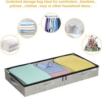 4.5 Inches Under Bed Storage Containers with Sturdy Sidewalls/Bottom and Reinforced Handles，Low Profile Underbed Storage for Clothes,Shoes,Pillows and Blankets with Zips and Clear Windows,2 Pack - Image 5