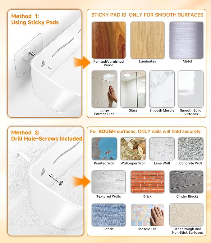 6Pack Wall Mounted Shoe Rack, Adhesive & Drill Mount - White - Image 5