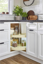 Rev-A-Shelf 24" Dual Tier Pie-Cut Lazy Susan Organizer for Base Corner Kitchen Cabinets, Two Plastic Home Storage Shelves, Almond, LD-2942-24-15-1 - Image 2