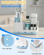 Toothbrush Holder Bathroom Counter Organizer & Storage Detachable - Image 4