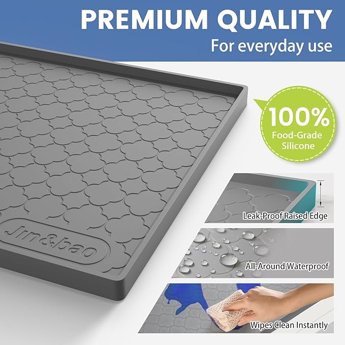 Jin&Bao Under Sink Mat 34" x 19" Waterproof Silicone Cabinet Kitchen Liner - Image 2