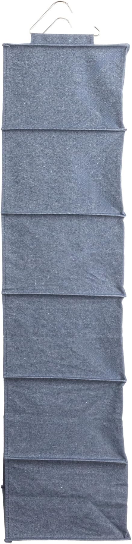 Household Essentials Hanging Cotton Blend Closet Organizer with 6 Storage Shelves, Denim - Image 7