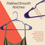 Purple Plastic Hangers 10 Pack– Heavy-Duty Plastic Hangers Slim and Space-Saving, Durable and Lightweight with Non-Slip Shoulder Notches for Slip Dresses, Suits, Jackets & Camisoles - Image 6