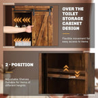 Over Toilet Storage Cabinet with Barn Door & Adjustable Shelves - Image 5