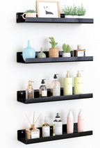 upsimples 4 Pcs 15" Acrylic Shelves for Wall Organize and Display, Black by upsimples