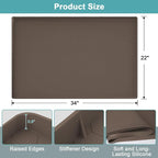 Under Sink Tray for Kitchen Waterproof, Silicone Under Kitchen Sink Mats and Protectors for 34" x 22" Cabinets, Under Sink Tray Organizer, Shelf Liner Cabinet Liner for Bathroom, Brown - Image 2