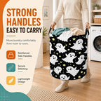Ghosts Laundry Basket with Handles,Halloween Foldable Oxford Laundry Hamper,Collapsible Clothes Storage Basket for Laundry Room/Bathroom/Bedroom/Dormitories 20.8 x 16 Inches - Image 5