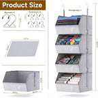4-Tier Hanging Closet Organizer, Detachable Hanging Storage Shelves with Reinforced Side Panels, Hanging Closet Organizer for Clothes, Sweaters, Towels, Socks & Accessories, Gray - Image 3