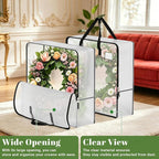 93L Wreath Storage Container, Large Clear Christmas Storage Bags, 6 Pack - Image 4